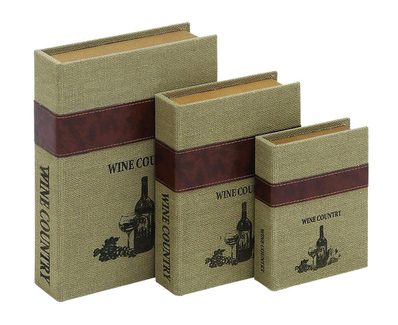 Burlap Book Box with Durable and Weather Resistant (Set of 3)