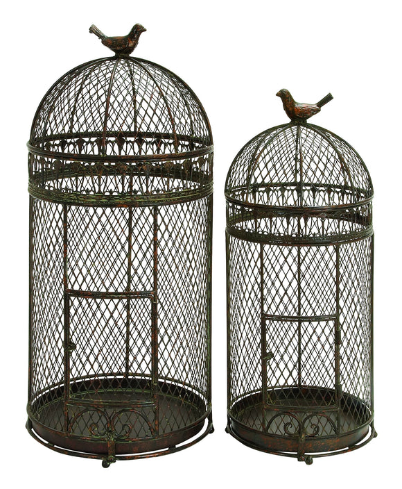 METAL BIRD CAGE SET OF 2 FOR THOSE WHO HAVE PASSION FOR BIRDS KEEPING