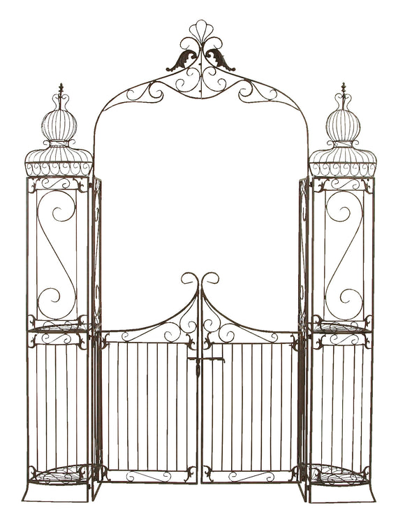 METAL GARDEN GATE WITH NATURAL BROWN TONES
