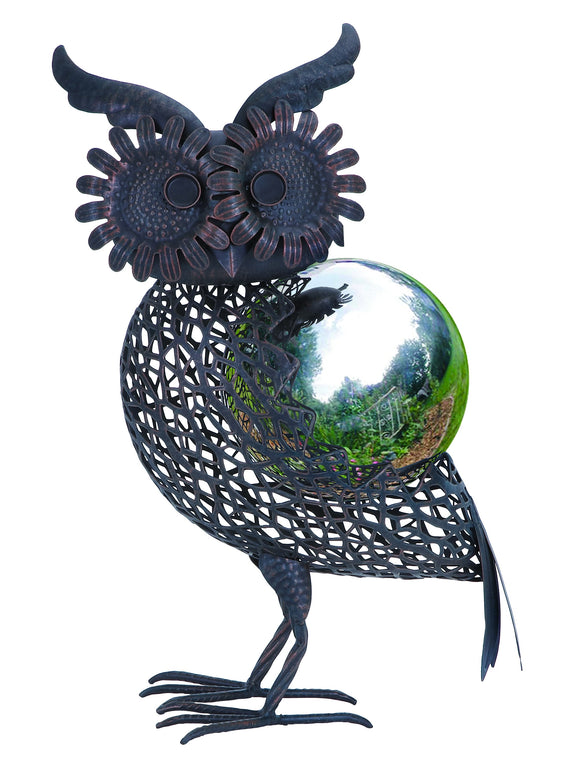 Metal Owl Gazing Ball 17