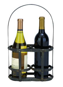 Iron Metal Wine Basket 15"H, 9"W