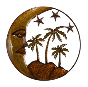 METAL WALL DECOR ISLAND SUN STARS AND PALMS