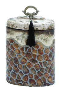 Wood and jute trunk set of two with attractive shades and patterns