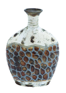 Pot Shaped Ceramic Vase with Broad Base and Narrow Opening