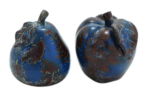 Ceramic Decorative Stoneware Made Apple and Pear Decor (Set of 2)