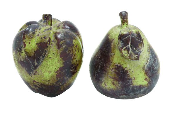 Yellow and Red Ceramic Apple and Pear for Dining Table (Set of 2)