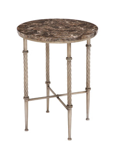 Attractive Styled Metal faux Marble Accent Table