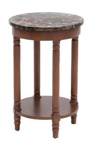 The Charming Wood Faux Marble Accent Table