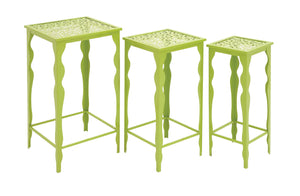 The Green Set of 3 Metal Plant Stand