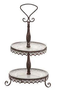 The Cool Metal Glass 2 Tier Tray