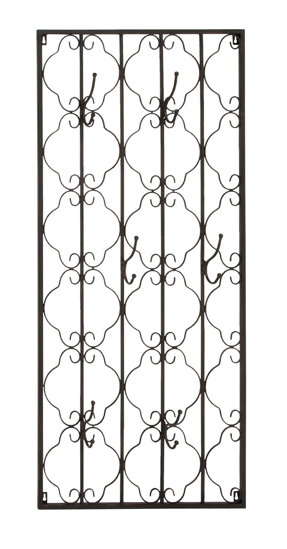 Elegant metal wall hook panel