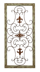 Wooden Gate Style Fleur-de-Lis Wall Plaque