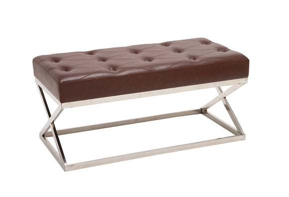 The Sexy S/Steel Faux Leather Bench