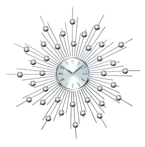 METAL WALL CLOCK WALL CLOCK FEATURING STAR BURST