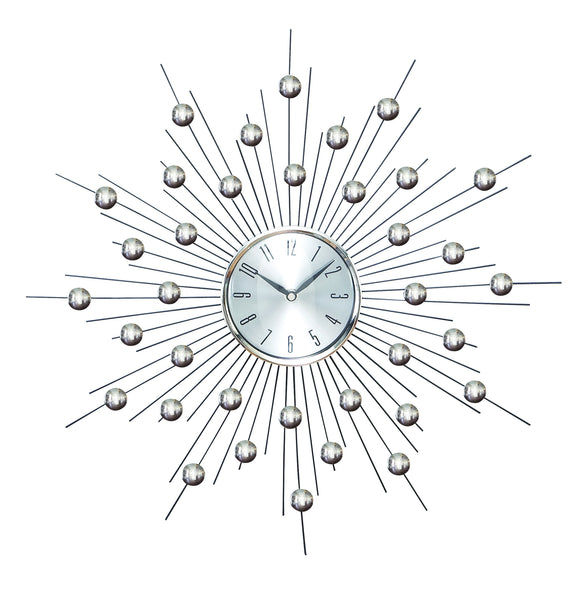 METAL WALL CLOCK WALL CLOCK FEATURING STAR BURST