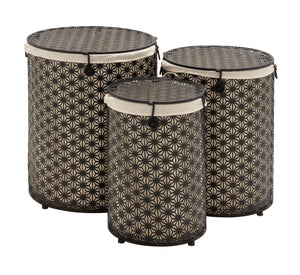 The Dashing Set of 3 Metal Round Hamper