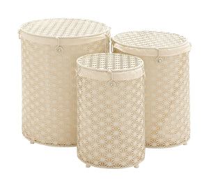 The Shining Set of 3 Metal Round Hamper