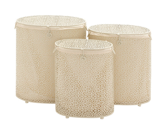 The Sparkling Set of 3 Metal Oval Hamper