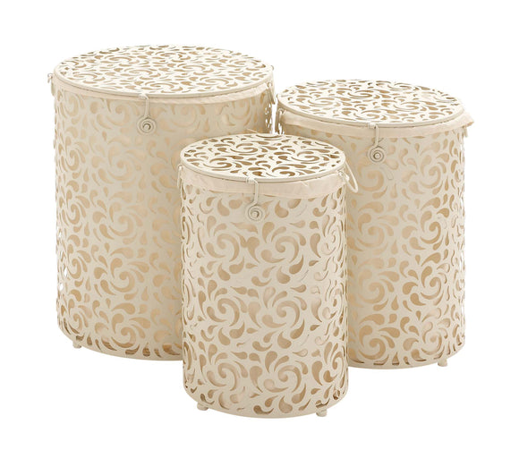 The Brilliant Set of 3 Metal Round Hamper