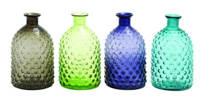 Set of 4 colorful glass vase