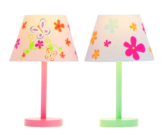 Elegant Butterfly And Flower Accent Lamps