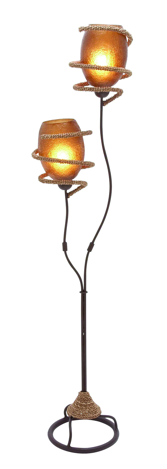 Unique and Attractive Metallic Rope Floor Lamp in Golden Brown