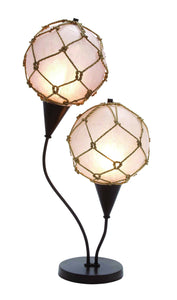 Metallic 28" Fishing Net Lamp in Swans Design (Set of 2)