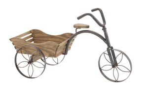 Attractive Customary Styled Metal Wood Tricycle Planter