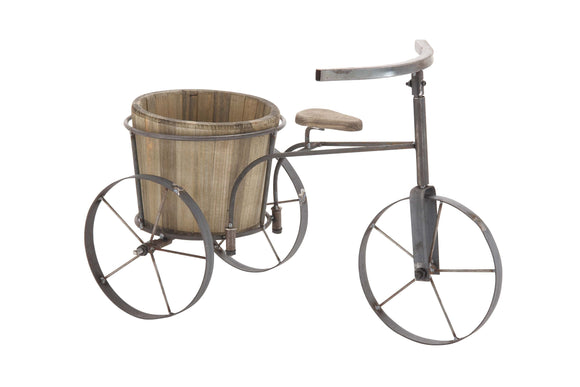 Attractive Styled Metal Wood Tricycle Planter