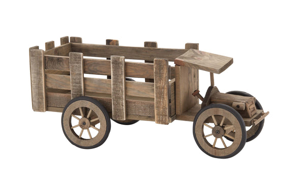 Artistic Contemporary Styled Wood Tractor Planter