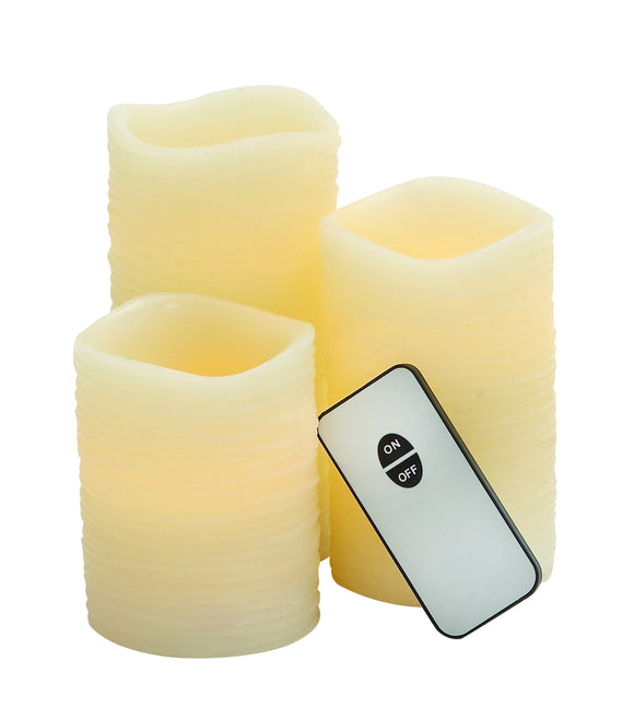 Attractive Cream Shaded Led Wax Candle Remote Set