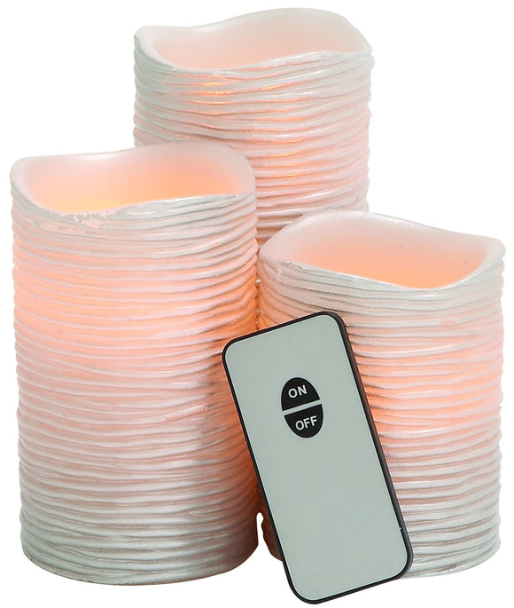 Pinkish Styled Led Wax Candle Remote Set