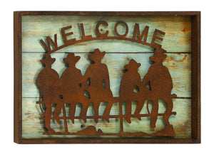 Unique Wood Metal Wall Decor 24"W, 16"H