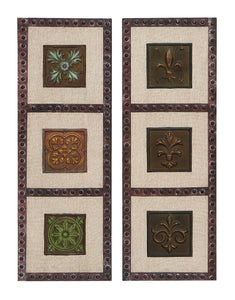 Wall Sculpture Wood Metal Decor 2 Assorted 33"H, 12"W