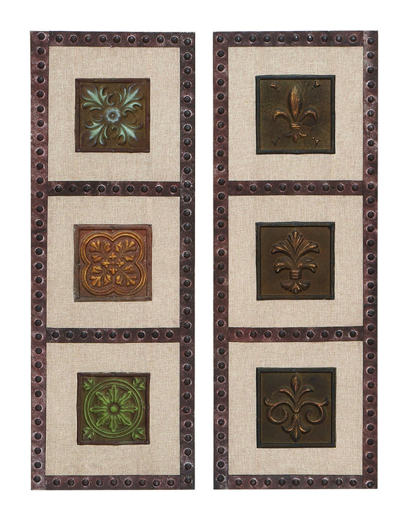 Wall Sculpture Wood Metal Decor 2 Assorted 33