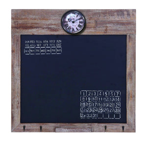 Lisa Square Black Board With Clock And Calendar