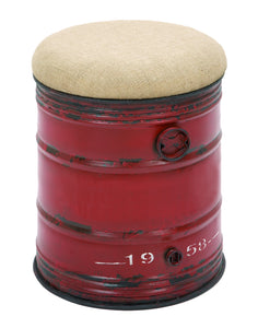 Vintage Inspire Stool In Unique Oil Drum Shape