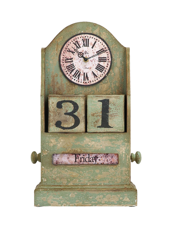 Countryside Themed Table Top Clock With Calendar