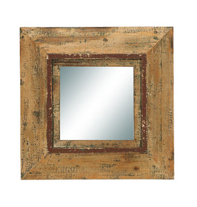 Looking Glass Style Mirror With Old Look Square Frame