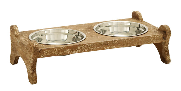 Handcrafted Pet Feeder Food Bowl Shaped Like A Bone