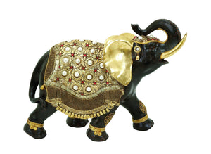 Polystone Elephant Distinctive and Elegant with Gold Detail