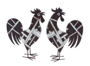 Stylish & Unique 21" Metal Rooster with Unique Design (Set of 2)