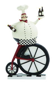 Holding Cake Design 12" Polystone Chef in Black and White