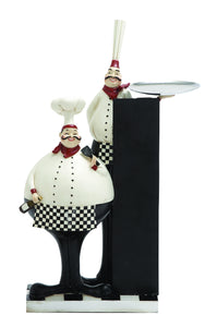 Cute and Adorable 18" Polystone Chef in Black and White