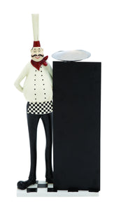 Cute and Adorable 21.5" Polystone Chef in Black and White