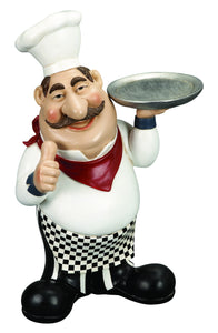 POLYSTONE CHEF WITH PLATE A RESTAURANT DECOR