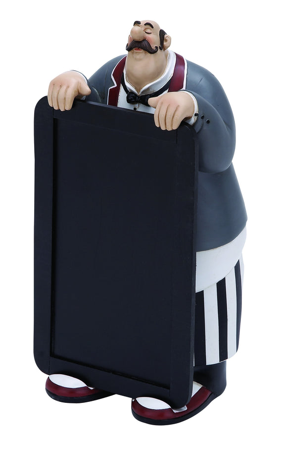 Fat Chef - Polystone Waiter W Chalkboard 10