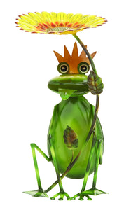 Outdoor Decor Sunflower King Garden Frog