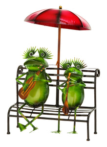 Outdoor Decor Practicing Musician Garden Frogs