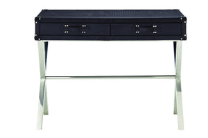 Steel and leather console table